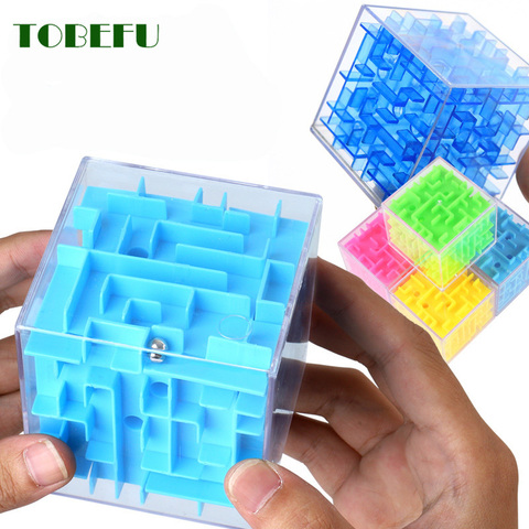 TOBEFU 3D labyrinthe Cube magique Transparent Six faces Puzzle Cube de vitesse jeu de balle à roulettes Cubos labyrinthe jouets pour enfants éducatifs ► Photo 1/6