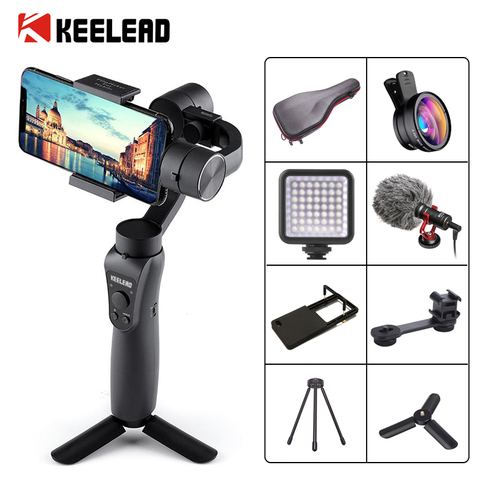 KEELEAD 3 axes stabilisateur de cardan à main Focus Pull & Zoom pour Smartphone téléphone caméra d'action enregistrement vidéo Vlog Live ► Photo 1/6