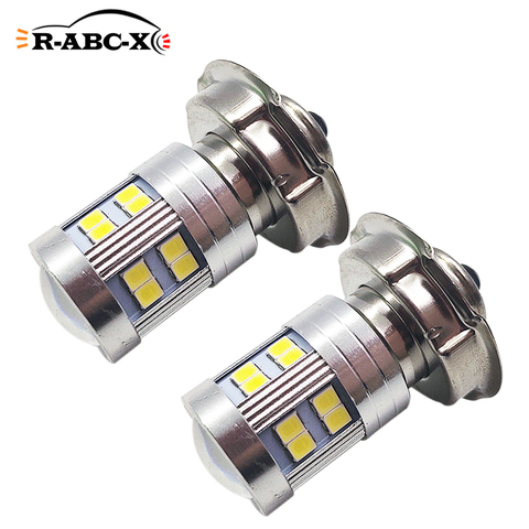 Ampoule blanche pour phare de moto, 2 pièces, 2835 24smd H6M P26S Scooter moto ATV 6V 8-30V 800lm ► Photo 1/6