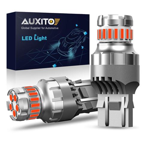 AUXITO – 2 ampoules T20 7443 SRCK W21/5W WY21W, Led, Flash Canbus, stroboscope, frein de voiture, Signal arrière, lampe de recul, blanc, rouge ► Photo 1/6