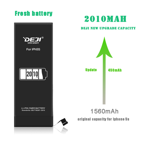 DEJI – batterie interne li-polymère pour iPhone 5s 5 se, 2010mAh, haute capacité, originale ► Photo 1/6