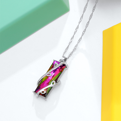 MINHIN mode coloré déclaration autriche violet cristal pendentif strass goutte d'eau élégant pendentif bijoux ► Photo 1/6