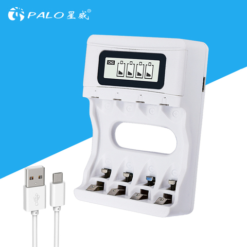 Intelligent Écran LCD AA/AAA Batterie Chargeur Pour Ni-cd Ni-Mh Rechargeable Batteries USB Entrée avec L'UE Plug ► Photo 1/6