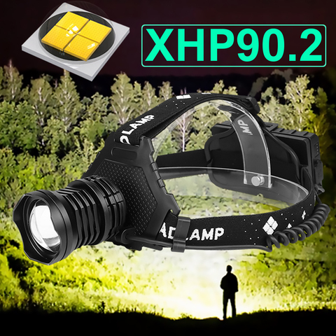 Lampe frontale led xhp90.2, lampe torche puissante, lampe torche portable rechargeable par usb, XHP50, pour la pêche, la chasse, 18650 ► Photo 1/6