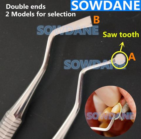 Dispositif d'emballage de cordon de rétraction dentaire en acier inoxydable, outil de détartrage dentaire, séparateur de Gingival, Instrument à deux extrémités ► Photo 1/6