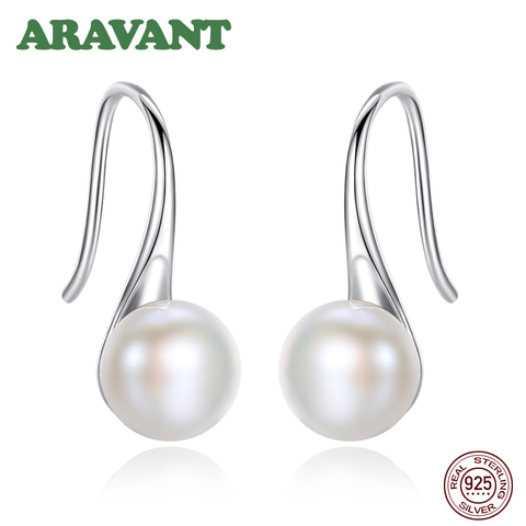 Offre spéciale 925 en argent Sterling 6MM véritable perle d'eau douce naturelle goutte d'eau boucles d'oreilles pour les femmes anti-allergie bijoux de mariage ► Photo 1/6