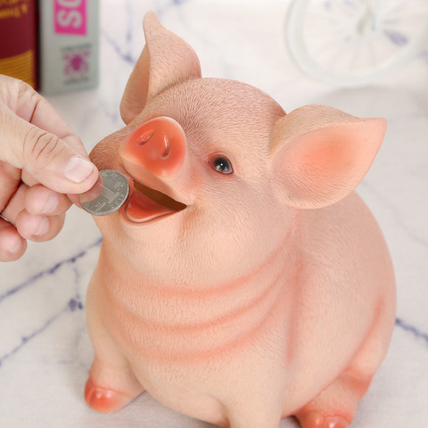 Tirelire pour enfants, articles ménagers, jouets, boîtes à monnaie, dessin animé en forme de cochon, cadeau d'anniversaire, boîte de rangement de pièces de monnaie ► Photo 1/6