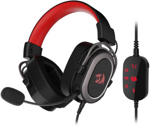 Redragon H710 Helios USB filaire jeu casque 7.1 Surround son mémoire mousse oreillette 50mm lecteur amovible microphone avec PC/PS4 ► Photo 1/6