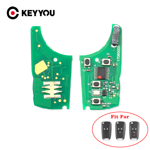 KEYYOU – clé à distance 433MHz pour voiture, Circuit imprimé électronique, pour Chevrolet Cruze Malibu Aveo Spark Sail 2 3 4 boutons ► Photo 1/6