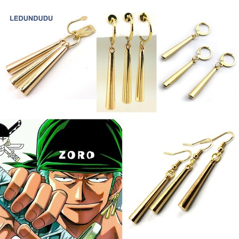 4 styles Anime une pièce Pirate chasseur Roronoa Zoro Cosplay accessoires oreille goutte boucles d'oreilles ensemble oreille clou ensemble ► Photo 1/4