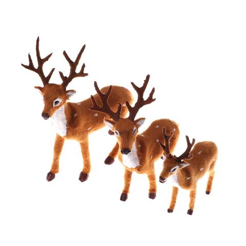 Simulation cerf de noël renne en peluche, accessoires Miniatures pour jardin féerique pour décoration de noël ► Photo 1/6