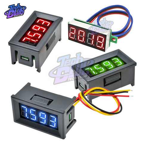 Mini voltmètre numérique 0.36 pouces 3 fils 4 bits précision voltmètre LED testeur de panneau pour moto électrique voiture DC 0V-1 ► Photo 1/6