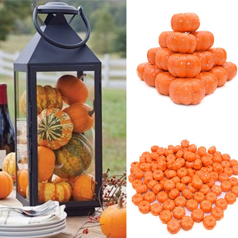 Mini citrouille artificielle, 25 pièces, faux légumes, décoration d'halloween, pour la maison, artisanat de bricolage ► Photo 1/6