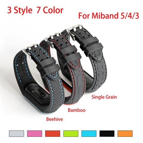 Sangle Double ligne pour Xiaomi Mi Band 5 4 3 accessoires Bracelet Bracelet Bracelet pour Miband 3 4 5 remplacement sangle respirante ► Photo 1/6