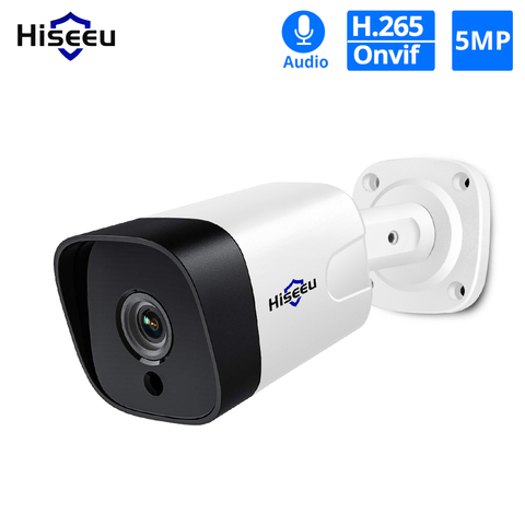 Hiseeu 5MP 2MP Surveillance POE IP caméra Audio H.265 1080P extérieur étanche sécurité CCTV caméra ONVIF pour POE NVR P2P ► Photo 1/6