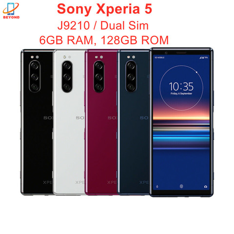 Sony – smartphone Xperia 5 de 6 go de RAM et 128 go de ROM, téléphone portable d'origine, double Sim, écran de 6.1 pouces, 4G LTE, Snapdragon 855 Octa Core, NFC, Triple caméra, J9210 ► Photo 1/5