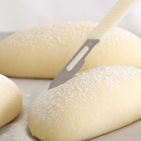 Baguette pain couteau à trancher pratique européenne patisserie pain Cutter pâtisserie outils de coupe avec lame en acier au carbone PP tige ► Photo 1/6