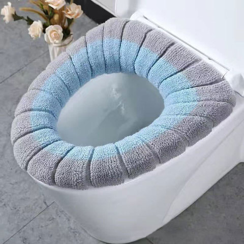 Hiver plus chaud siège de toilette couverture tapis salle de bain coussin de toilette avec poignée plus épais doux lavable Closestool plus chaud accessoires ► Photo 1/6