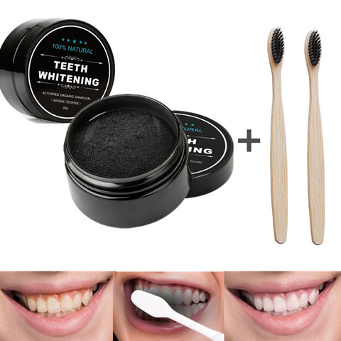 30g blanchiment des dents soins bucco-dentaires poudre de charbon de bois naturel charbon actif blanchiment des dents poudre hygiène bucco-dentaire soins des dents ► Photo 1/6