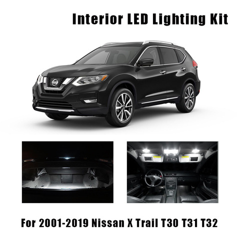 Kit d'ampoules Canbus LED blanches pour Nissan x-trail T30, T31, T32 2001 – 2022, éclairage de plaque d'immatriculation ► Photo 1/6