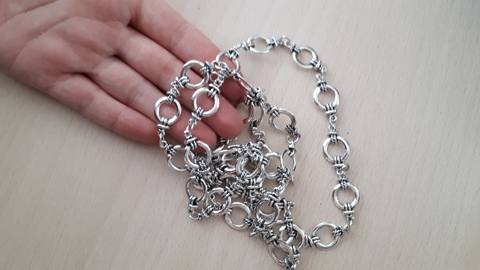 Bracelet bohème en argent Antique, 1 mètre, chaîne pour sac à main, collier, chaîne pour femmes, bijoux Vintage, bricolage, chaînes grande taille ► Photo 1/6