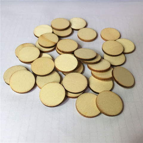 100 pièces de cercles ronds découpés en bois de 10mm 20mm 30mm, pour pièces de jeux de société, projets d'art et d'artisanat, ornements DTY ► Photo 1/6