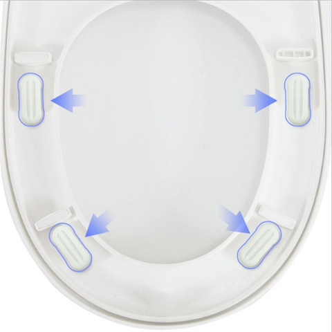 Tampons de siège de toilette blancs, ensemble de remplacement de 4 pièces, matériel Durable, tampons de Protection, accessoires de salle de bains ► Photo 1/6