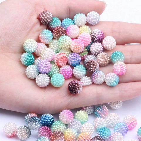 10mm 20 pièces/lot acrylique multicolore bayberry perles imitation perle ronde perle en vrac bricolage collier et Bracelet bijoux artisanat fabrication ► Photo 1/6