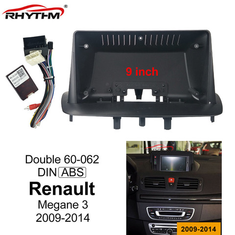 Panneau adaptateur de montage Audio, montage sur tableau de bord, Kit de cadre DVD, Double Din, 9 pouces, pour Renault Megane 3 2009 – 2014 ► Photo 1/6