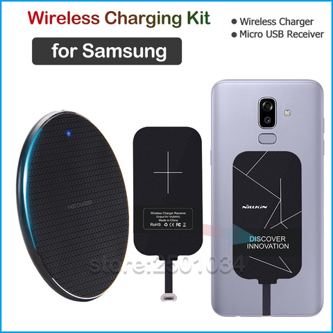 Qi charge sans fil pour Samsung Galaxy J2 Pro J3 J5 J7 J4 J6 J8 J4 + J6 + Core 2017 2022 chargeur sans fil + Micro récepteur USB ► Photo 1/6