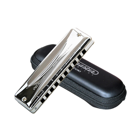 Suzuki-MR-350 Promaster Deluxe Harmonica professionnelle à 10 trous, diatonique/harpe bleue, clé de C [livraison gratuite] ► Photo 1/6