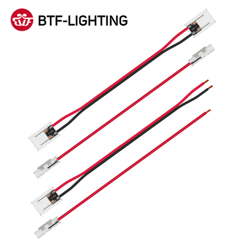 5 pièces 8mm 10mm 2pin Unique À Double Extrémité Transparente Sans Soudure Couverture Connecteur Fil De 15cm pour FCOB 5050 3528 3014 5630 5730 LED Bande ► Photo 1/6