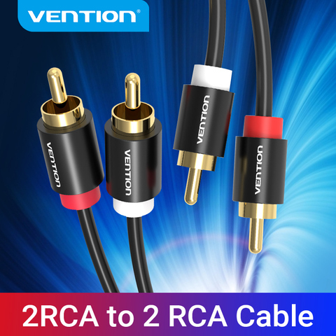 Vention – câble Audio 2RCA vers 2RCA plaqué or, 1m/2m/3m, mâle vers mâle, pour amplificateur de télévision, caisson de basses, barre de son, haut-parleur ► Photo 1/6