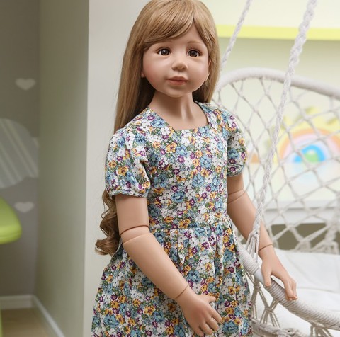 Poupée de bébé véritable de 120CM, pièce maîtresse originale pour enfant en bas âge, princesse bébé fille de 3-4 ans, modèle robe boule articulée tout le corps ► Photo 1/5