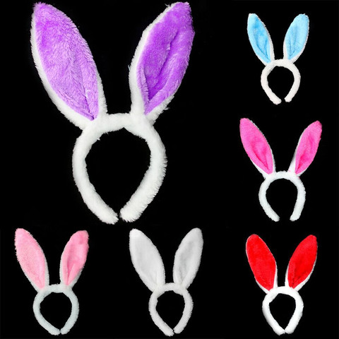 Serre-tête oreilles de lapin en peluche pour filles et adultes, chouchous, accessoires de coiffure ► Photo 1/6