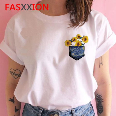 Van Gogh t-shirt femme couple vêtements esthétique grande taille t-shirt couple vêtements blanc t-shirt ► Photo 1/6