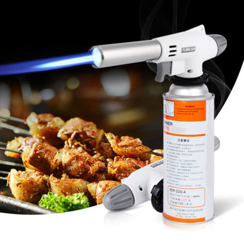 Chalumeau à gaz de Camping à souder, briquet, brûleur de Butane, flamme, cuisson Portable, Barbecue, allume-cigare, équipement de Camping, accessoires ► Photo 1/6