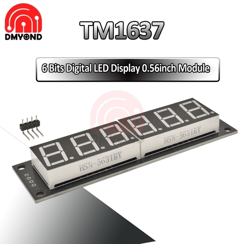 Module d'affichage LED numérique TM1637 6 Bits, pour arduino 7 Segment 0.56 pouces, Tube d'anode rouge d'horloge, Pack de quatre pilotes de série, 1 pièce ► Photo 1/6