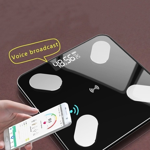 Balance de graisse corporelle intelligente | Balance de poids sans fil, pour salle de bain numérique, bluetooth, applications Android IOS ► Photo 1/6