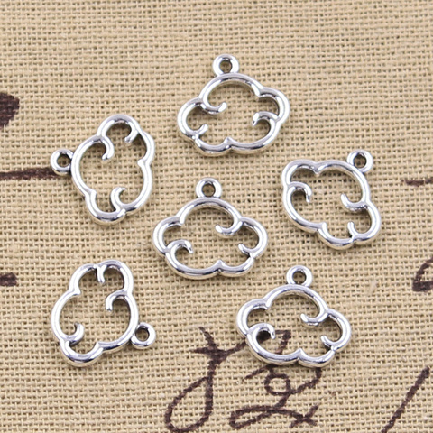 30 pièces breloques nuages flottants 13x15mm pendentifs de couleur argent Antique faisant bricolage à la main tibétain trouver des bijoux ► Photo 1/2