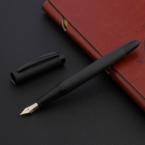 Stylo à plume de couleur mate de luxe, haute qualité, Clip en métal, encre classique, noir, papeterie fournitures scolaires de bureau, cadeau d'écriture ► Photo 1/6