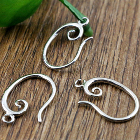 Crochets d'oreille populaires plaqués Rhodium 19x11mm, 10 pièces (5 paires) de fils de boucles d'oreilles pour femmes, bijoux faits à la main, à la mode, Earrings-L2-48 ► Photo 1/1