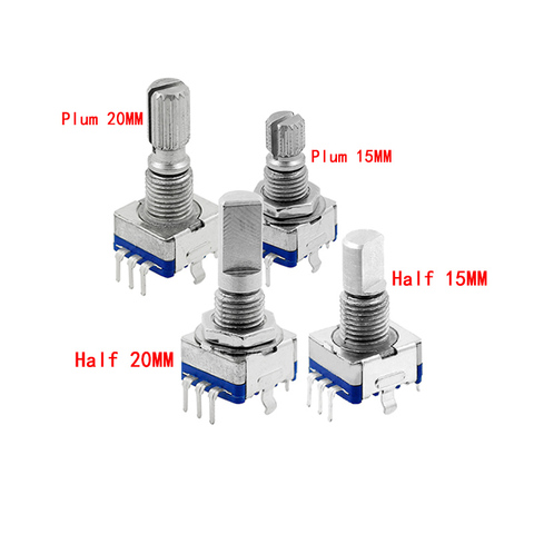 Encodeur rotatif axe Half/Plum, longueur de la poignée 15mm / 20mm commutateur de code/EC11/potentiomètre numérique avec commutateur 5 broches 1 pièces ► Photo 1/3