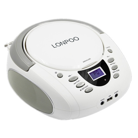 LONPOO Stéréo Portable Lecteur CD Boombox avec Bluetooth FM Radio Aux Haut-Parleur LED Affichage CD Lecteur USB Casque Boombox ► Photo 1/6