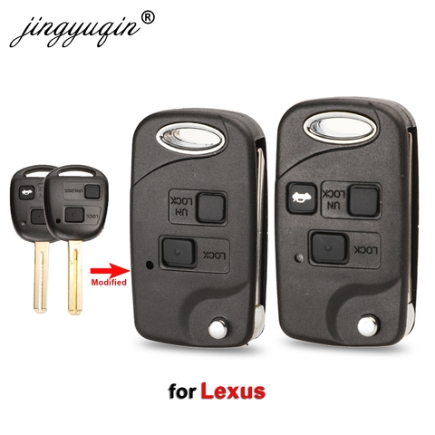 2/3 boutons Modifiés Flip À Distance Clé Shell pour Lexus RX300 LS400 LS430 ES330 SC430 IS300 LX470 RX330 RX350 GS300 + Bouton ► Photo 1/5
