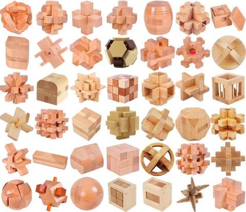 IQ Puzzle en bois casse-tête bavure entrelacement traditionnel jeu de Puzzles pour adultes enfants ► Photo 1/6