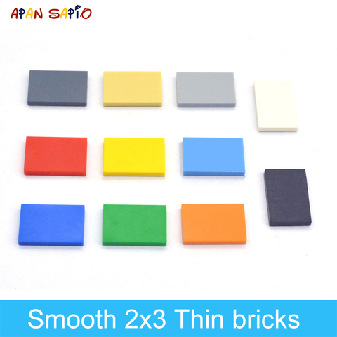 100 pièces blocs de construction minces briques à faire soi-même 2x3 points, taille créative douce, Compatible avec jouets lego pour enfants ► Photo 1/6