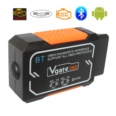 Scanner de Vgate OBD2 pour la voiture ELM327 Bluetooth V1.5 outils diagnostiques Elm 327 V 1.5 OBD 2 puce d'interface PIC18F2480 pour Android/iOS ► Photo 1/6