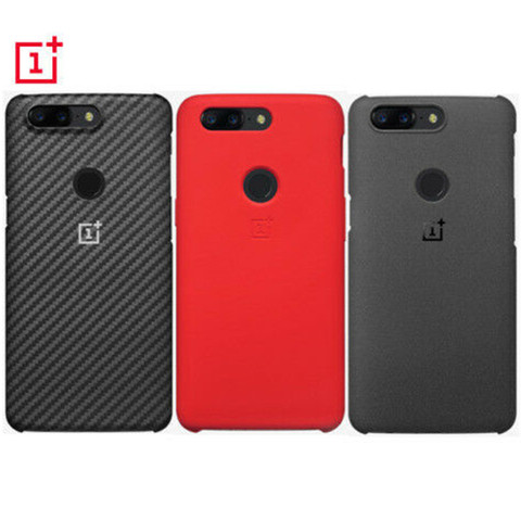 OnePlus – coque de téléphone portable pour OnePlus 5T, originale, officielle, en grès véritable, Karbon mat, peau fine, étui rigide ► Photo 1/6