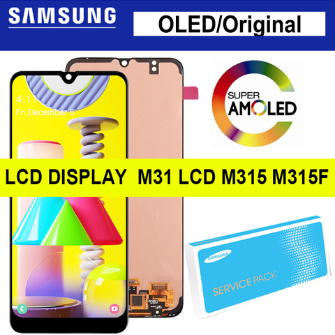 6.4 ''OLED/Super AMOLED pour Samsung Galaxy M31 LCD M315 M315F SM-M315F pièces de réparation de numériseur d'écran tactile d'affichage à cristaux liquides ► Photo 1/6